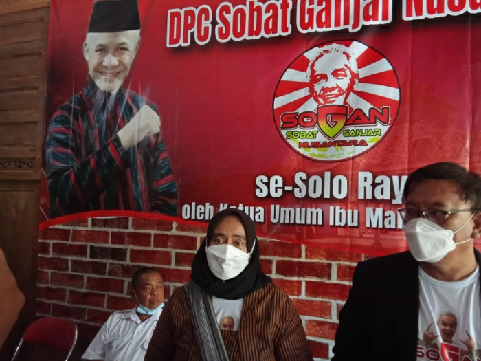 Sogan dari Solo Raya mendeklarasi diri mendukung Ganjar Pranowo maju sebagai Capres 2024. (MP/Ismail)