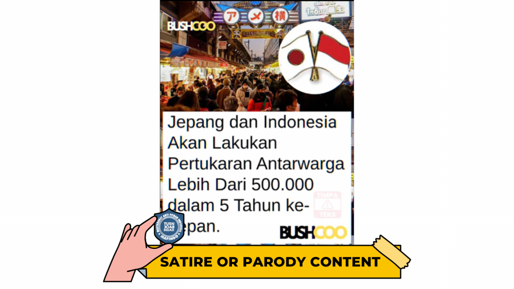 [HOAKS atau FAKTA]: Pemerintah Indonesia dan Jepang Sepakat Lakukan Pertukaran 500 Ribu Penduduk dalam 5 Tahun