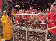 Klenteng Tien Kok Sie Gelar Ritual Tolak Bala Lepas Ratusan Burung Pipit