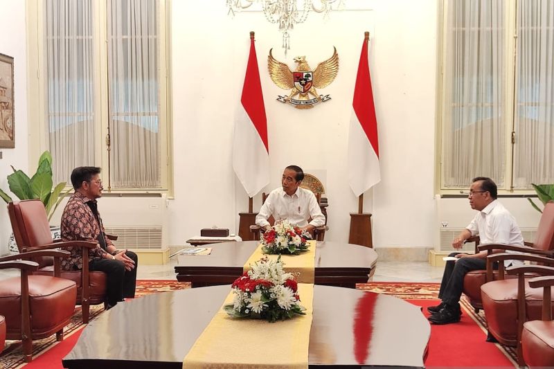 Momen Pertemuan Presiden Jokowi dan Syahrul Yasin Limpo di Istana Merdeka