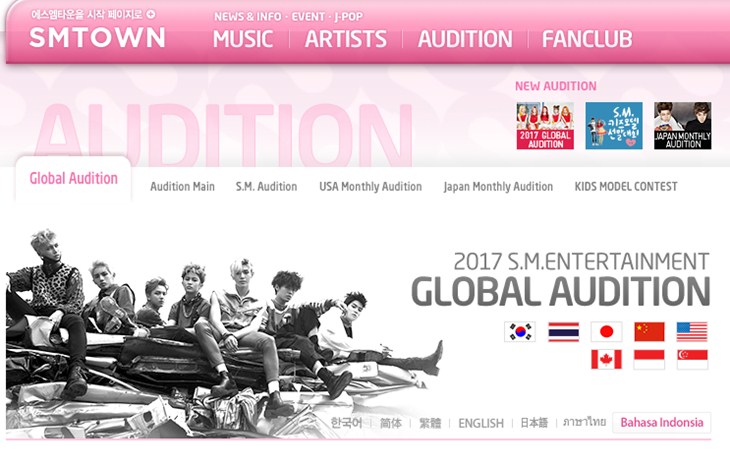 Yuk Daftar Audisi Pencarian Bakat SM Entertainment di Indonesia