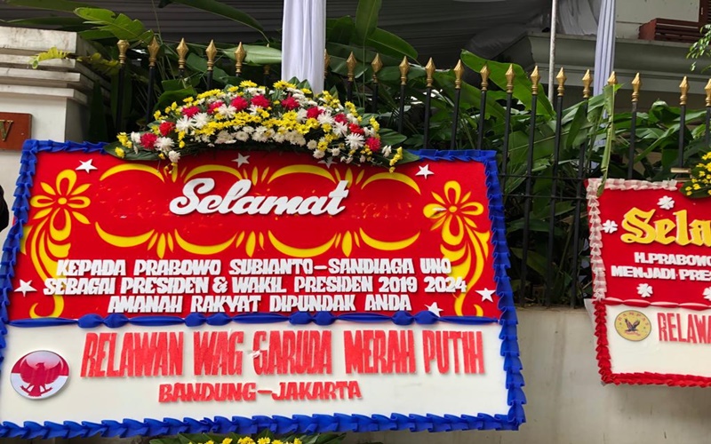 Karangan bunga untuk Prabowo