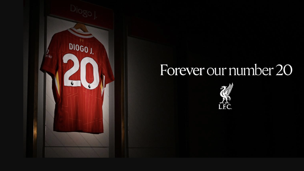 Bentuk Penghormatan pada Diogo Jota, Liverpool Pensiunkan Nomor 20 di Semua Level Tim, Termasuk Wanita dan Akademi