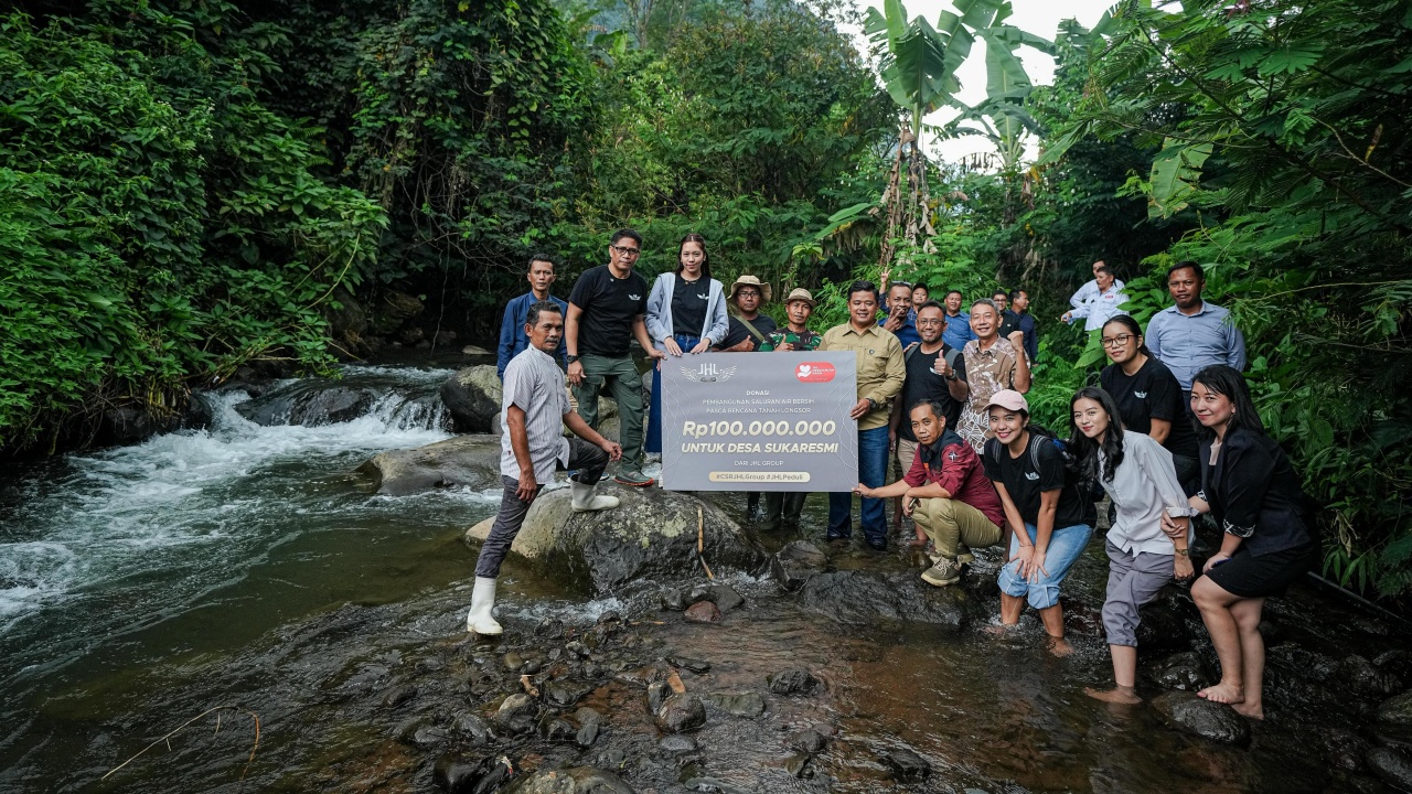 JHL Foundation Bangun Saluran Air Bersih di Pemukiman Korban Longsor Desa Sukaresmi Bogor 