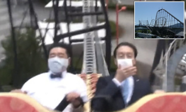 Naik wahana roller coaster sesuai protokol kesehatan (Foto: Official Fuji-Q Highland)