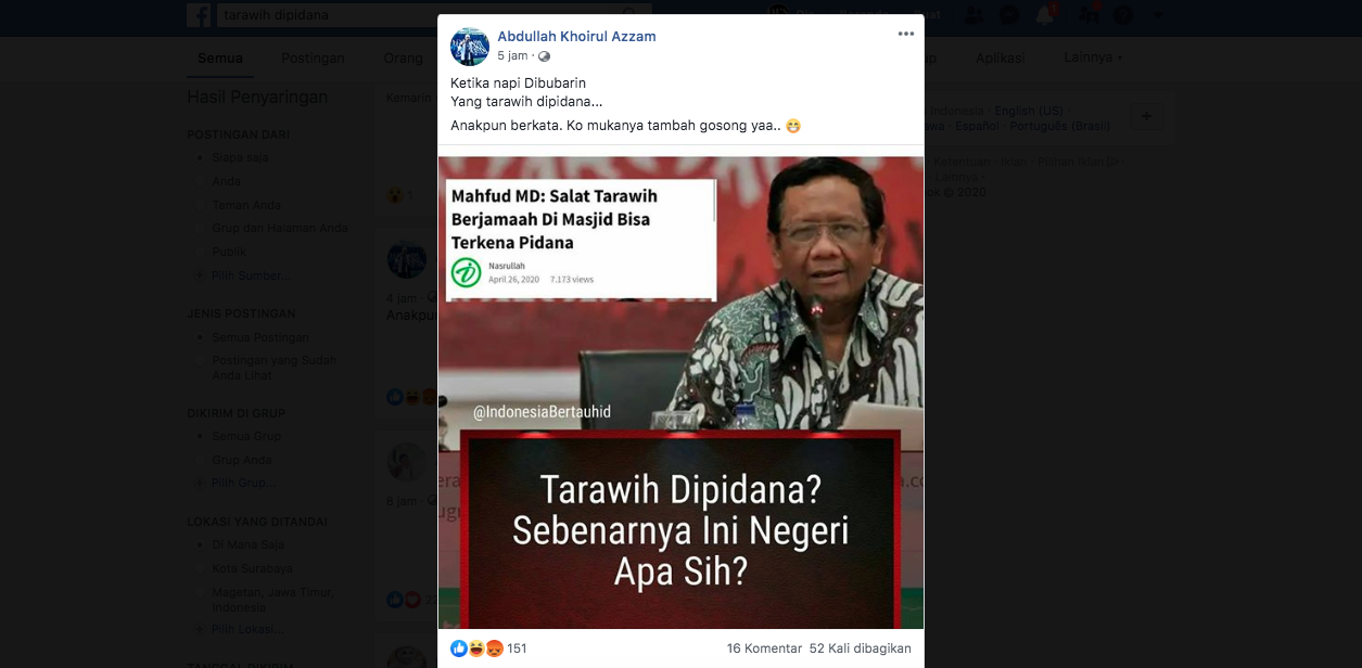 hoaks tarawih