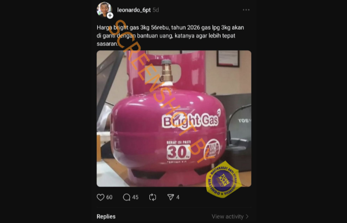 [HOAKS atau FAKTA]: Subsidi Gas LPG 3 Kg Diganti Bantuan Uang