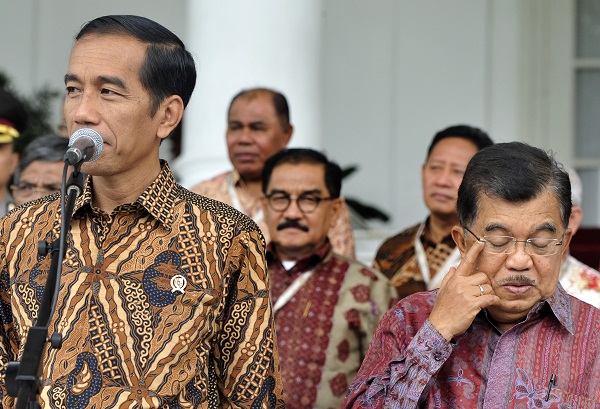 Presiden Jokowi bersama Wapres Jusuf Kalla. (Antara Foto)