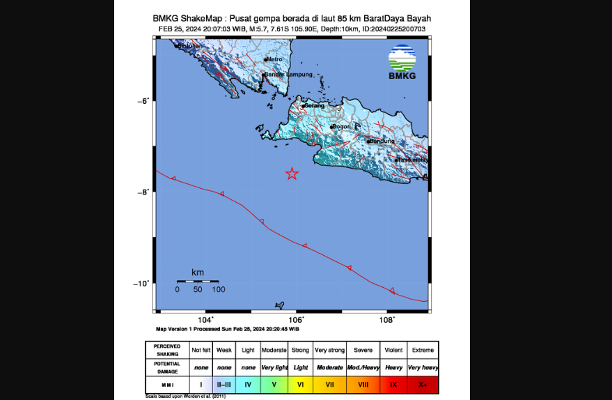 Gempa 5,7 di Bayah Banten Dirasakan Sampai Bandung