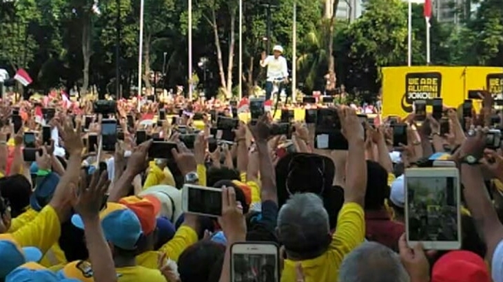 Presiden Jokowi menghadiri deklarasi dukungan dari para alumni kampus se-Indonesia. (Foto: merahputih.com/Asropih)