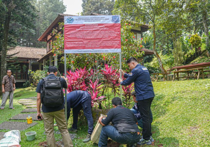 4 Hotel di Puncak Cemari Ciliwung Disegel, 18 Lainnya Masih Diperiksa KLH