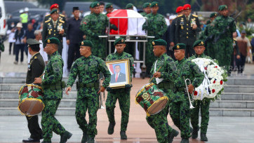 Prosesi Pemakaman Militer Mantan Menhan Jenderal TNI (Purn) Ryamizard Ryacudu di TMP Kalibata 