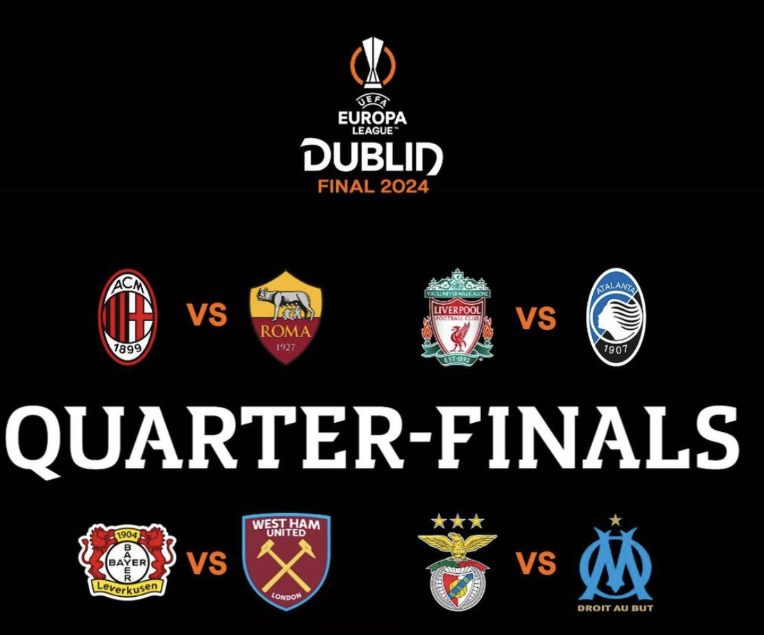 Hasil Drawing Perempat Final Liga Europa: Milan Berhadapan Roma, Liverpool Ditantang Atalanta