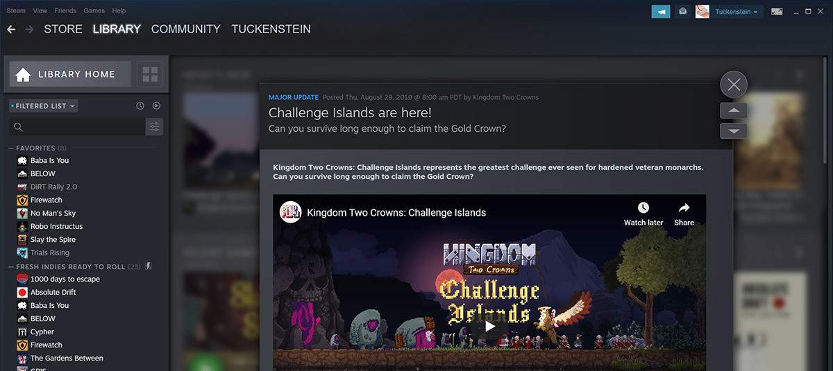 Fungsi 'Steam event' yang akan ditambahkan ke dalam fitur perpustakaan Steam (Foto: SteamCommunity.com)