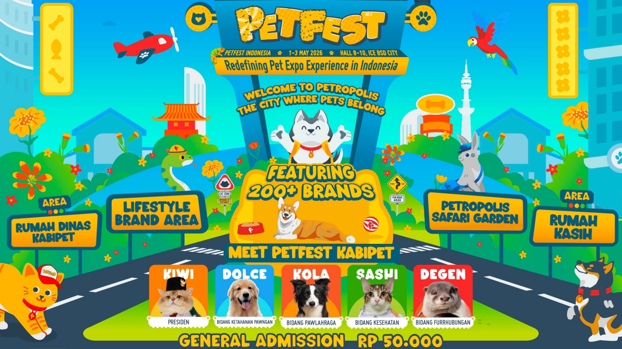 PetFest Indonesia 2026 Tawarkan Pengalaman Imersif, dari Petting Zoo hingga Safari Garden