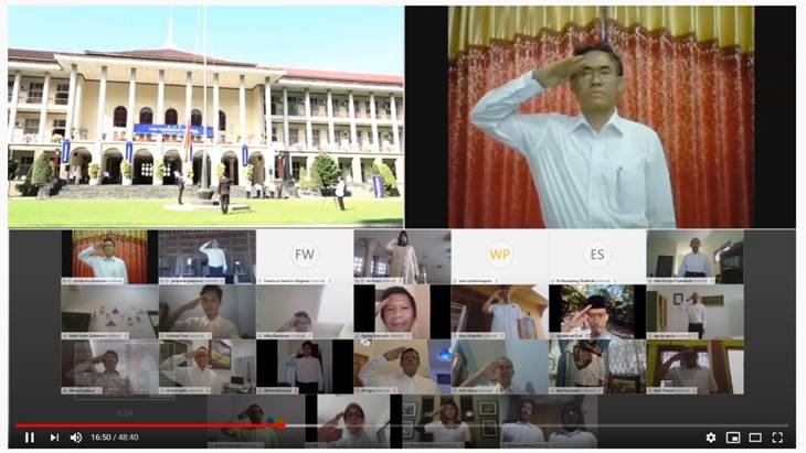 Unik, Upacara Hardiknas di Yogyakarta Digelar via Daring
