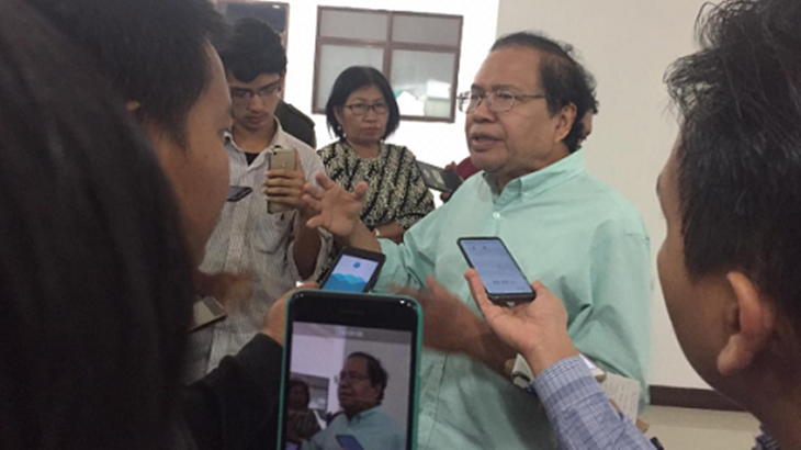 Rizal Ramli di Auditorium lantai 4 kampus Fisipol UGM, Sleman, Yogyakarta, Kamis (4/4) (ist)
