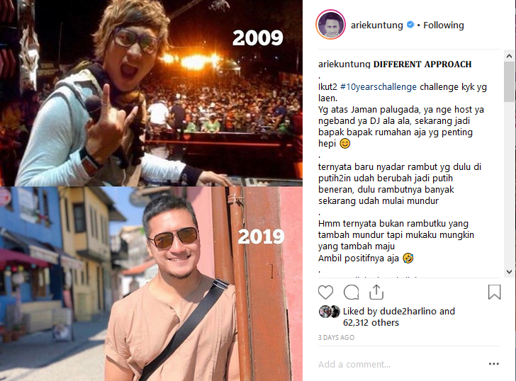 Sengaja dibuat tantangan agar banyak yang mengikutinya (Sumber: Instagram/ariekuntung)