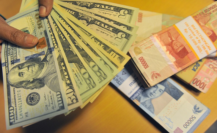 Ilustrasi kurs rupiah terhadap dolar AS