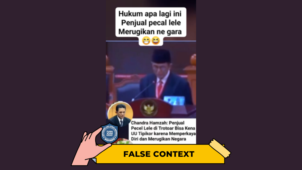 [HOAKS atau FAKTA]: Mantan Pimpinan KPK sebut Pedagang Pecel Lele di Trotoar bisa Dipenjara Karena Lakukan Korupsi