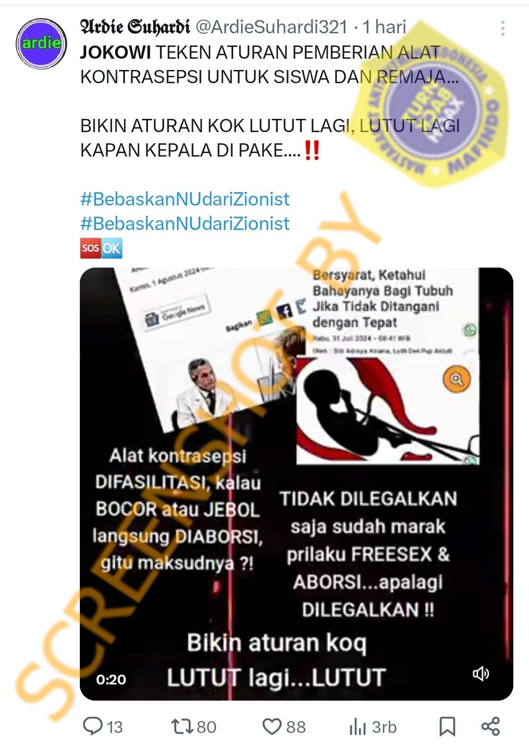 [HOAKS atau FAKTA]: Pemberian Alat Kontrasepsi untuk Remaja Difasilitasi Pemerintah