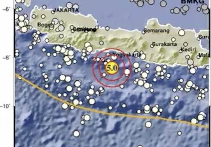 Gempa Bumi Magnitudo 5,0 Terjadi di Dekat Cilacap, Dipastikan Tak Berpotensi Tsunami