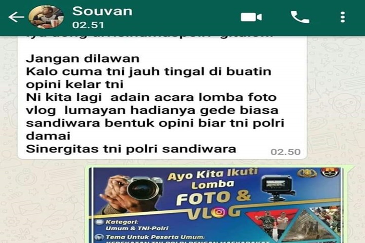 Hoaks adu domba TNI dan Polri