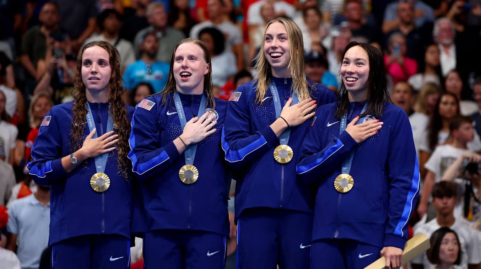 Olimpiade Paris 2024, Tim Renang Putri AS Cetak Rekor Dunia Estafet Gaya Ganti