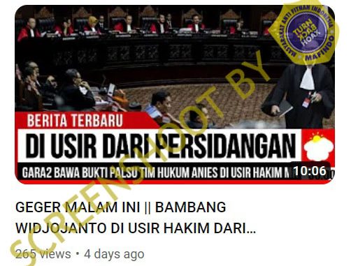[HOAKS atau FAKTA]: Tim Hukum Anies Diusir MK Gara-Gara Bukti Palsu