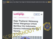 [HOAKS atau FAKTA]: Raja Thailand Larang Warganya ke Indonesia 