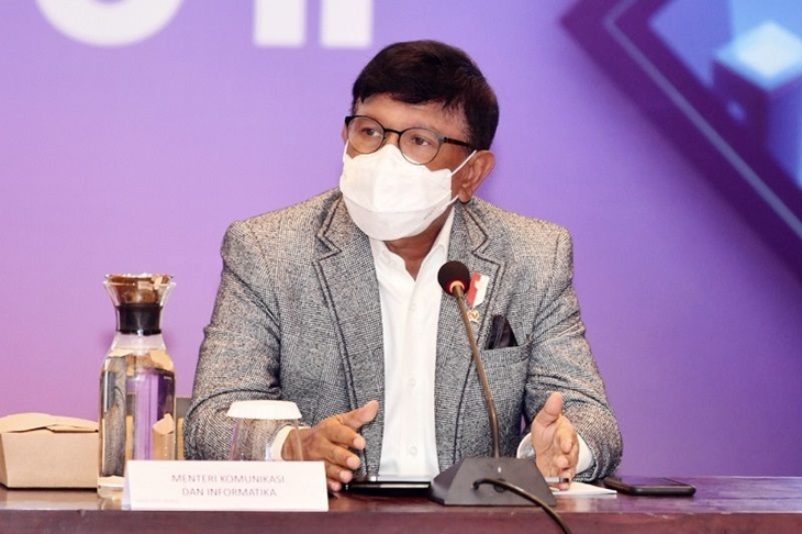 Foto dokumen: Menteri Komunikasi dan Informatika Johnny G. Plate saat Forum Ekonomi Digital II “Financial Technology dan Pinjaman Online” yang dilaksanakan secara hibrida dari Jakarta, Rabu (29/9). (kominfo.go.id)