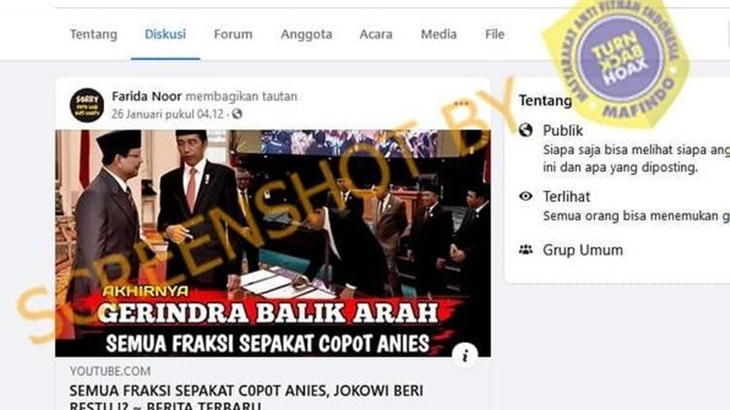 [HOAKS atau FAKTA]: Semua Fraksi DPRD Sepakat Copot Anies dari Gubernur