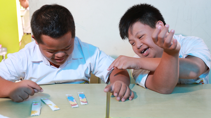Anak penderita Down Syndrome (MP/Rizki Fitrianto)