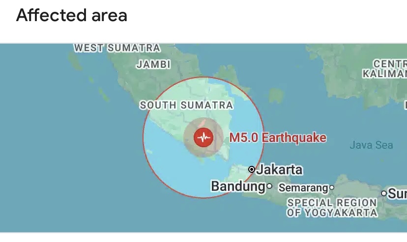Gempa Magnitudo 5,0 Guncang Lampung Pagi ini, BMKG Jamin Tak Berpotensi Tsunami