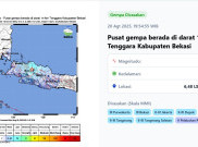 Gempa Dirasa Warga Jakarta Berpusat di Tenggara Kabupaten Bekasi