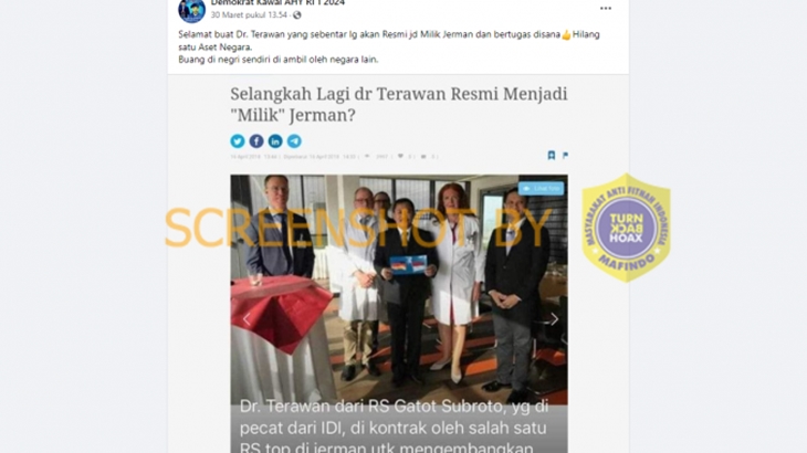 [HOAKS atau FAKTA]: Dokter Terawan Resmi Jadi Milik Jerman