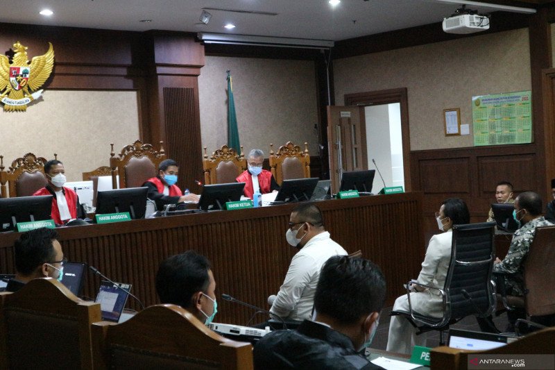 Sidang kasus korupsi Bansos COVID-19 di Pengadilan Tindak Pidana Korupsi (Tipikor) Jakarta, Rabu (2/6). (Antara/Desca Lidya Natalia)