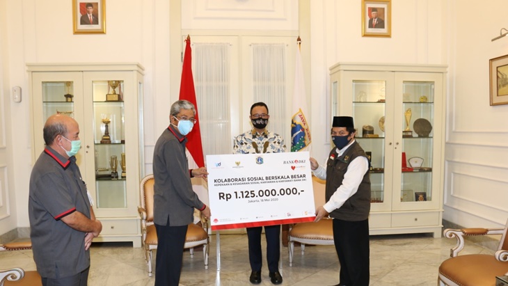 Bank DKI serahkan bantuan untuk penanganan COVID-19 di DKI Jakarta (Foto: Ist)