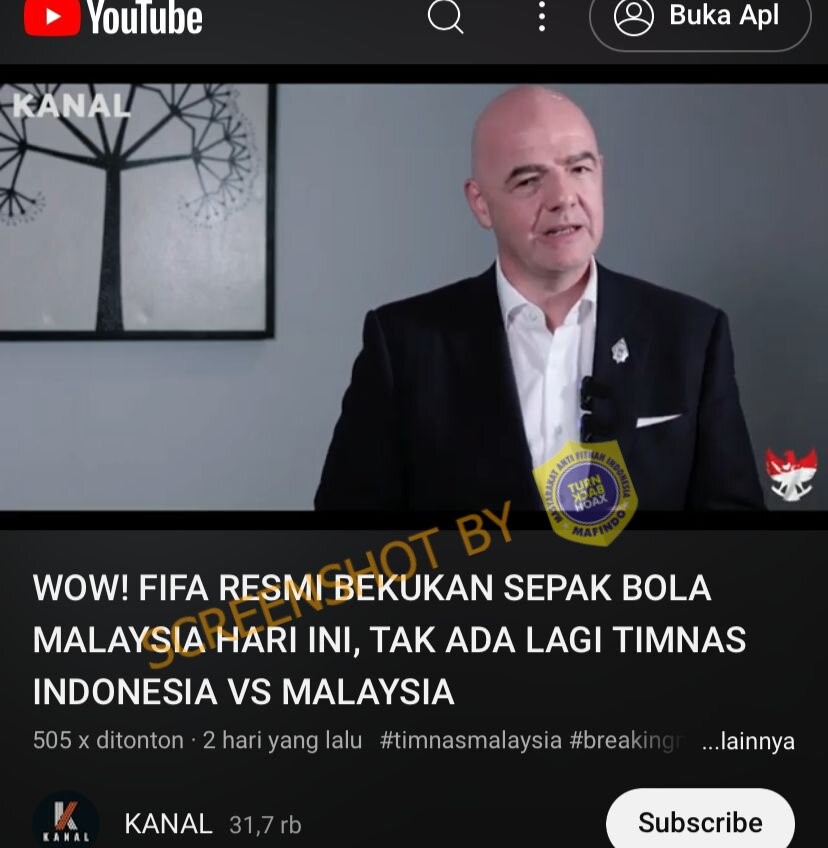 [HOAKS atau FAKTA]: FIFA Bekukan Sepak Bola Malaysia