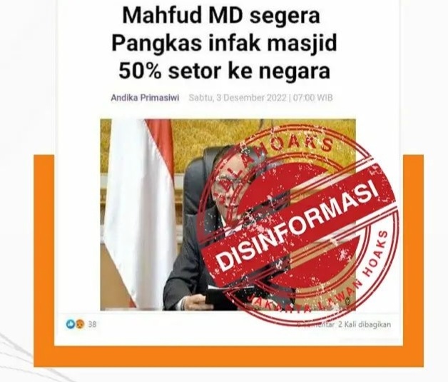 Tangkapan layar hoaks. 