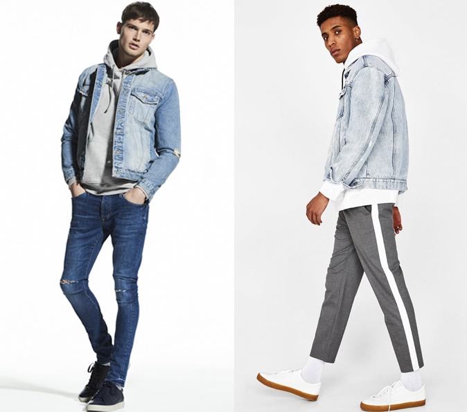 Hoodie dan jaket denim. (Foto: Fashion beans) 