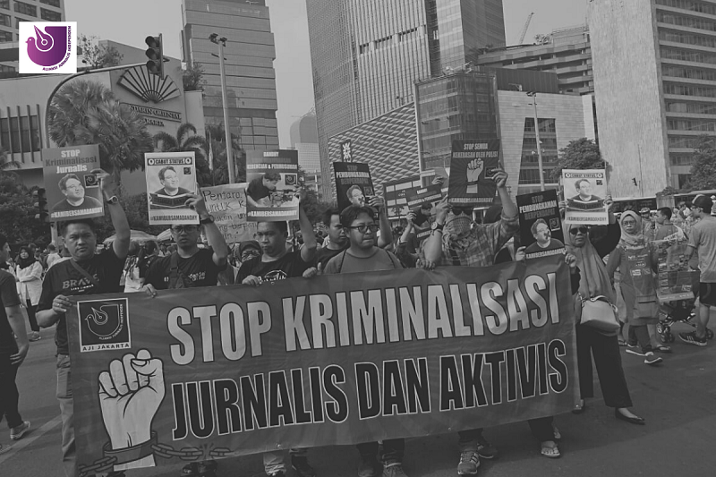 Demo Jurnalis. (Foto: Antara).