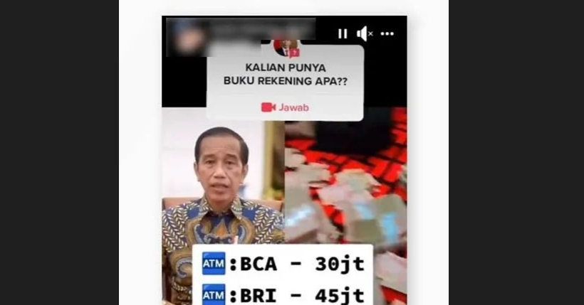 [HOAKS atau FAKTA]: Jokowi Transfer Uang Puluhan Juta ke Warga Beruntung