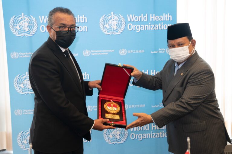 Prabowo bertemu WHO. (Foto:  Kemenhan)