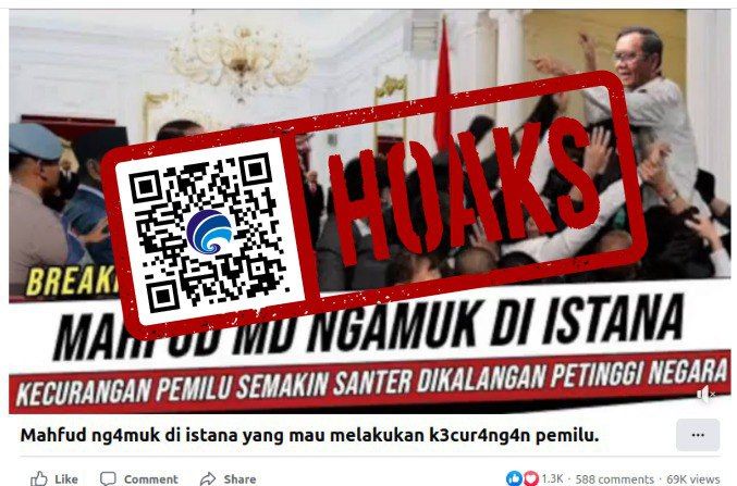 [HOAKS atau FAKTA]: Mahfud MD Mengamuk di Istana Negara
