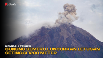 Kembali Erupsi, Gunung Semeru Luncurkan Letusan Setinggi 1200 Meter