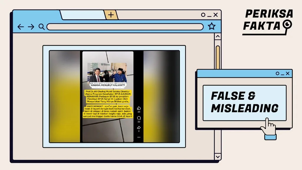 [HOAKS atau FAKTA] : Dirut BPJS Kesehatan Minta Prabowo ‘Restui’ Penaikan Tarif Iuran 50 Persen