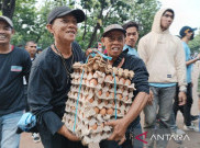 Beratnya Perjuangan Pendukung Prabowo-Gibran Berebut Telur Gratis di GBK
