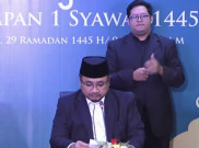 Sesuai Prediksi Awal, Pemerintah Tetapkan Idulfitri 1445 H Jatuh Rabu 10 April