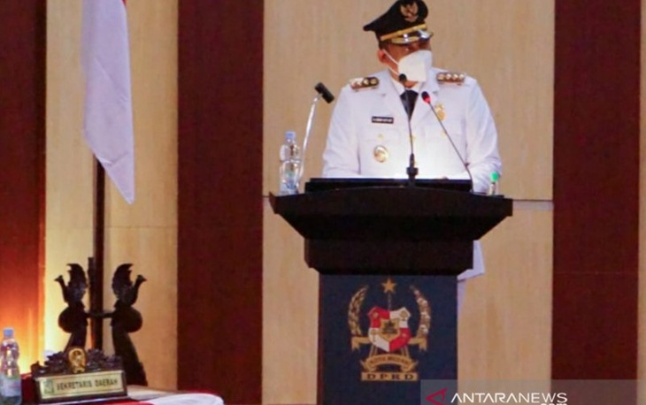 Wali Kota Medan Muhammad Bobby Afif Nasution di pidato perdana rapat paripurna di Gedung DPRD Kota Medan, Jumat (26/2/2021). ANTARA/HO-Aspri